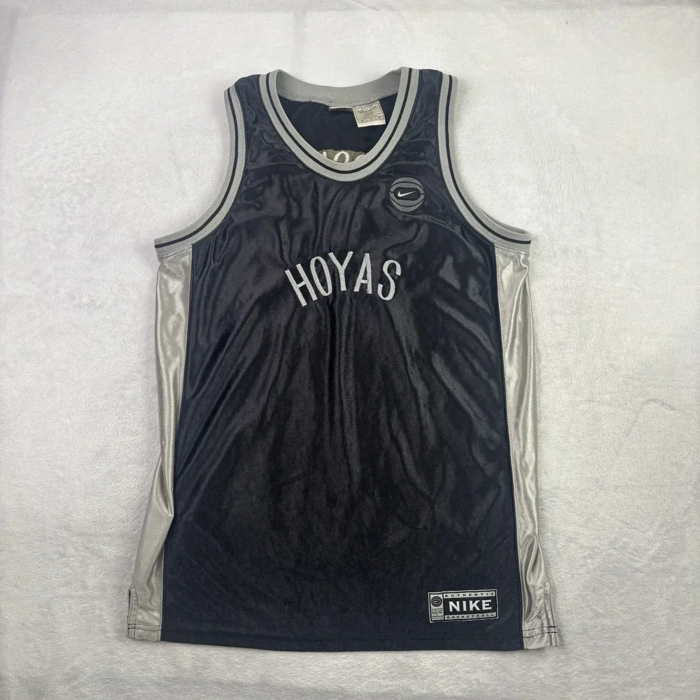 VTG Nike Georgetown Hoyas Bossman Black Jersey Men's Medium Distressed